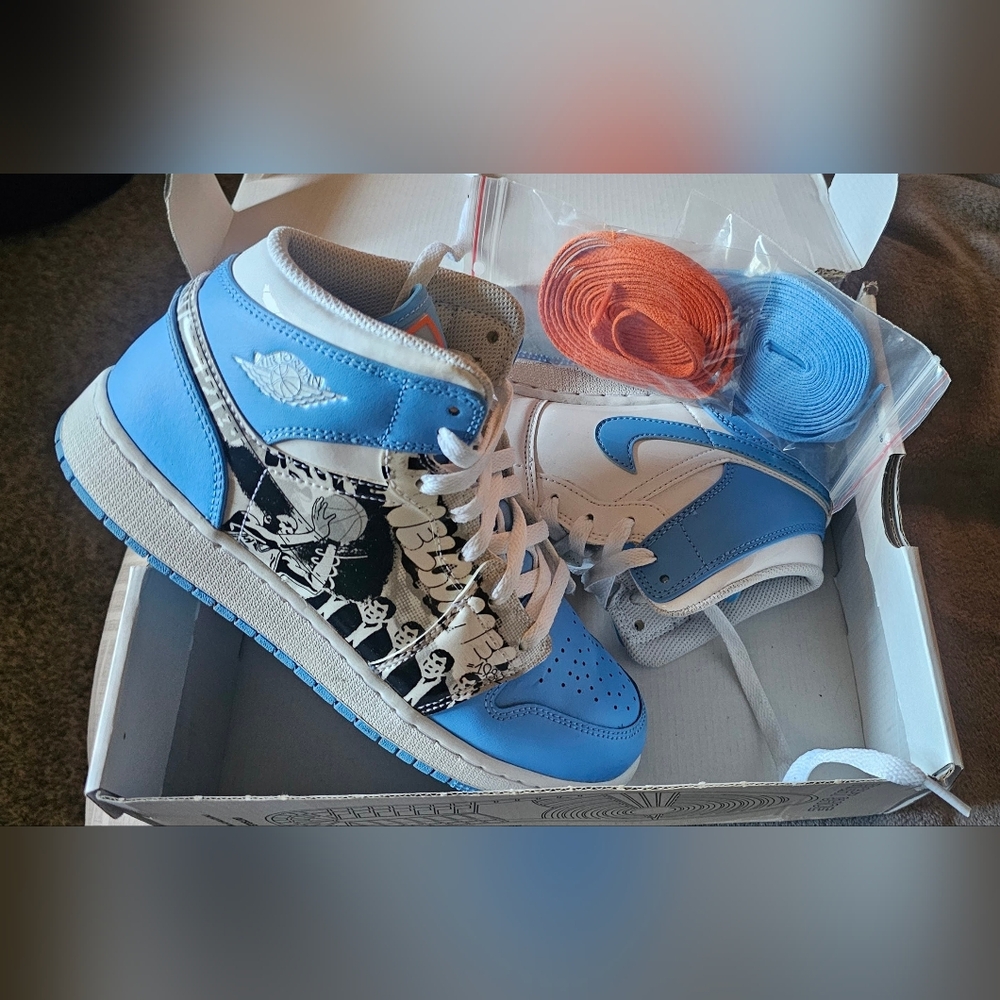 Jordan Kids Shoes in Blue and Orange